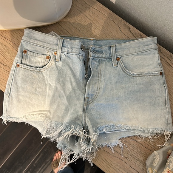 Levi's Sky Blue Cutoff Denim Shorts - Picture 2 of 5